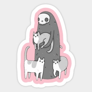 The Grim and Her Cats Sticker